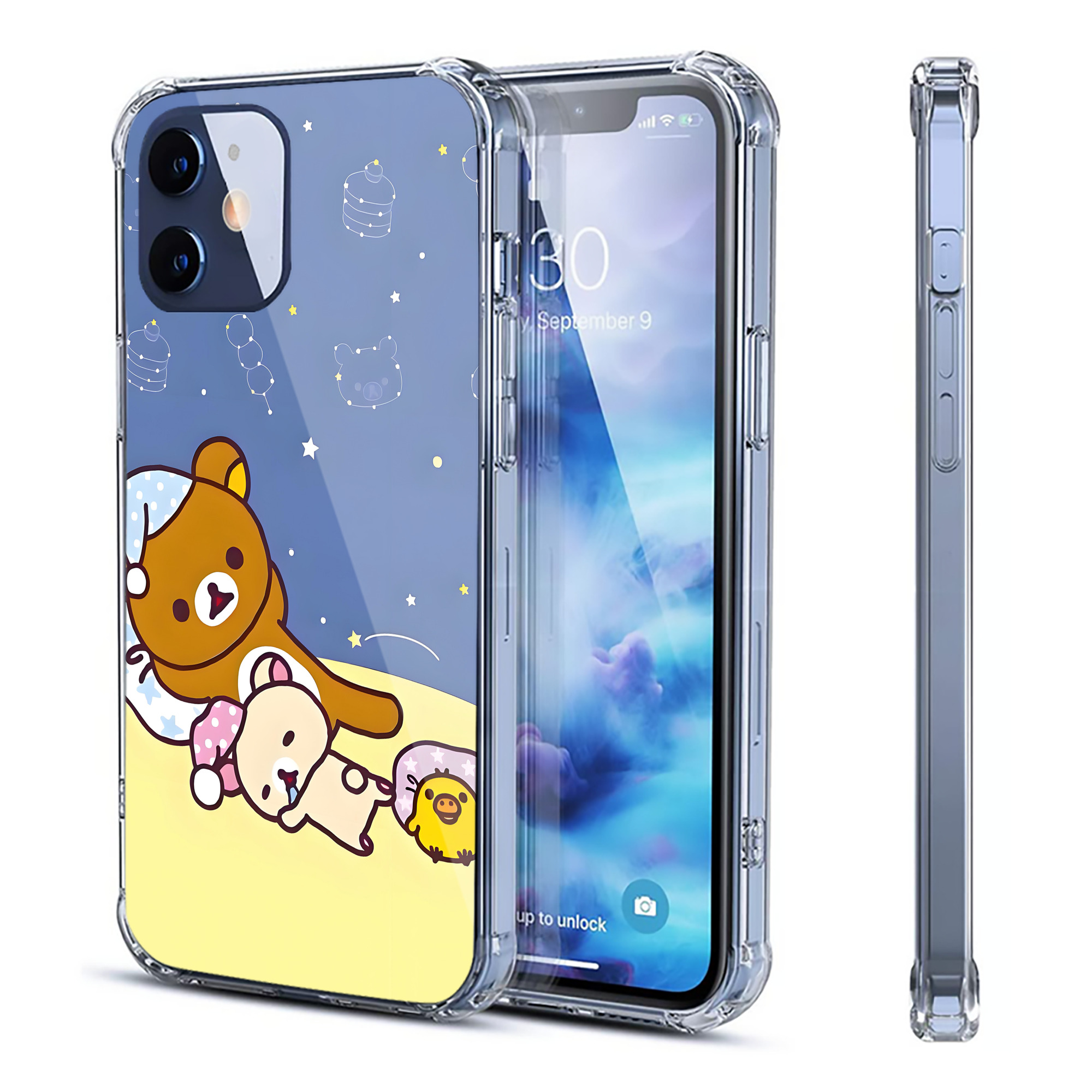 （画像用） リラックマ リラックマ キイロイトリ Rilakkuma Korilakkuma Kiiroitori 【iPhone 12シリーズ対応】透明スマホケース（クリアソフトケース）